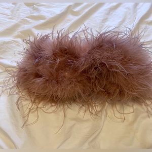 Nude/pink/Taupe Feather Top